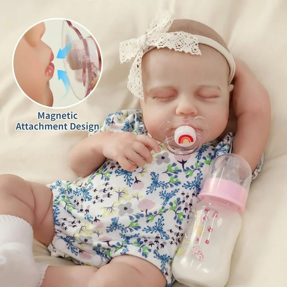 20-Inch Reborn Baby Doll Lifelike Silicone Baby Girl with Full Soft Vinyl Body